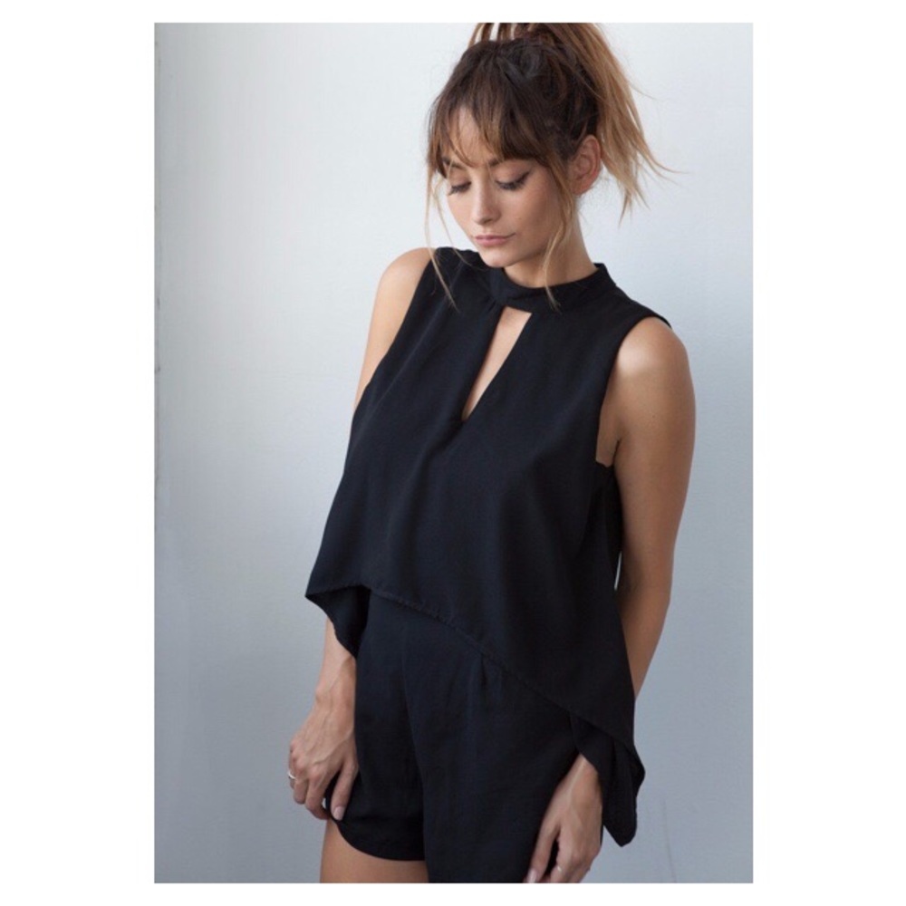 Layered Cut-Out Romper